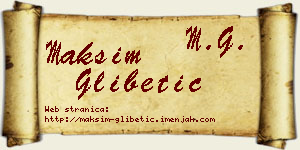 Maksim Glibetić vizit kartica
